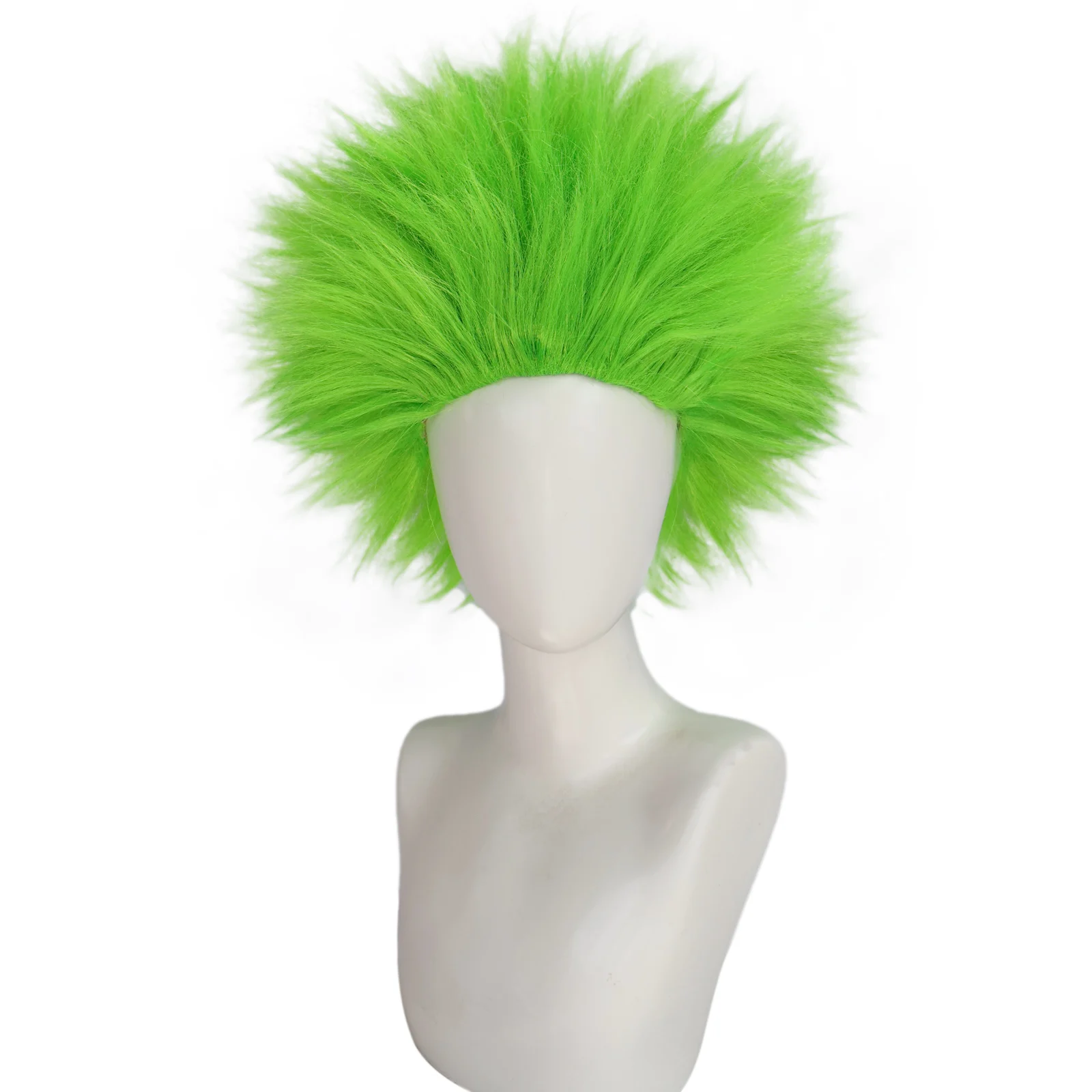 

Synthetic Short Straight Yellow Green Purple Cosplay Wig Suitable For Both Men And Women For Parties And Entertainment Use