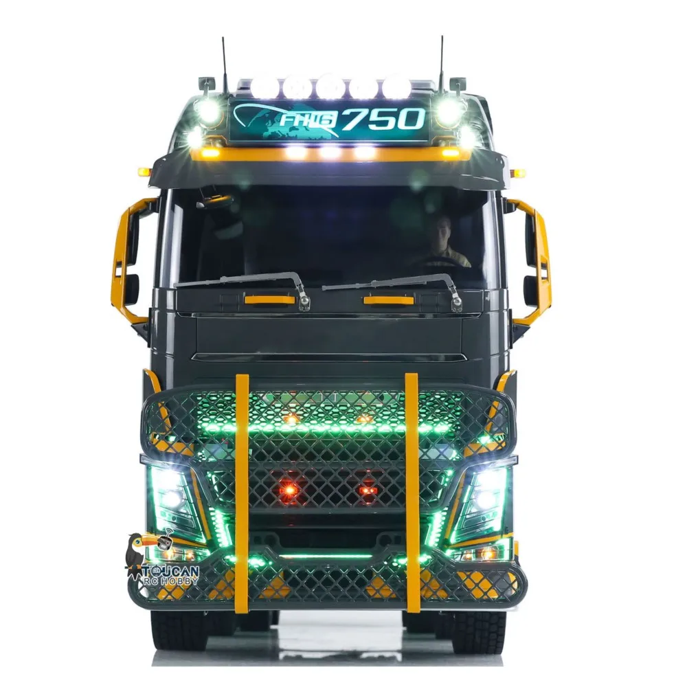 Unitru 02 1/14 FH16 Radiografisch Bestuurbare Trekker 10x10 Metalen Chassis RTR RC Truck Model ST8 Radio Rook Licht 3 Versnellingen Voertuig