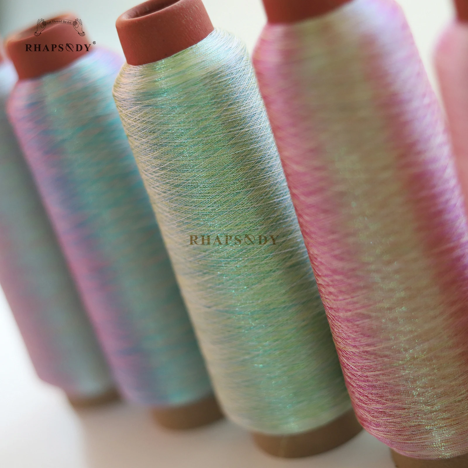 2500M Variegated Colors Super Chameleon Shining Rainbow Thread Metallic Yarn 150D Computerized Embroidery Decorative Sewing