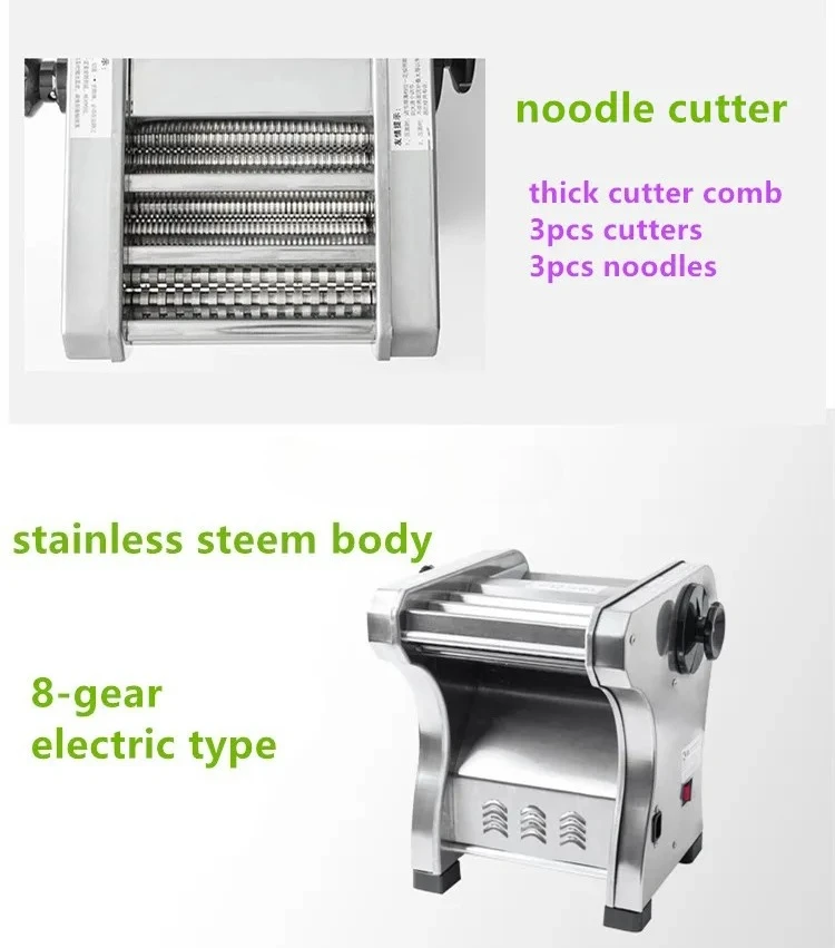 Steel Dough Sheet Rolling Machine Multifunction Noodle Pasta Machine 30kg/h New Design Small Size Electric Stainless