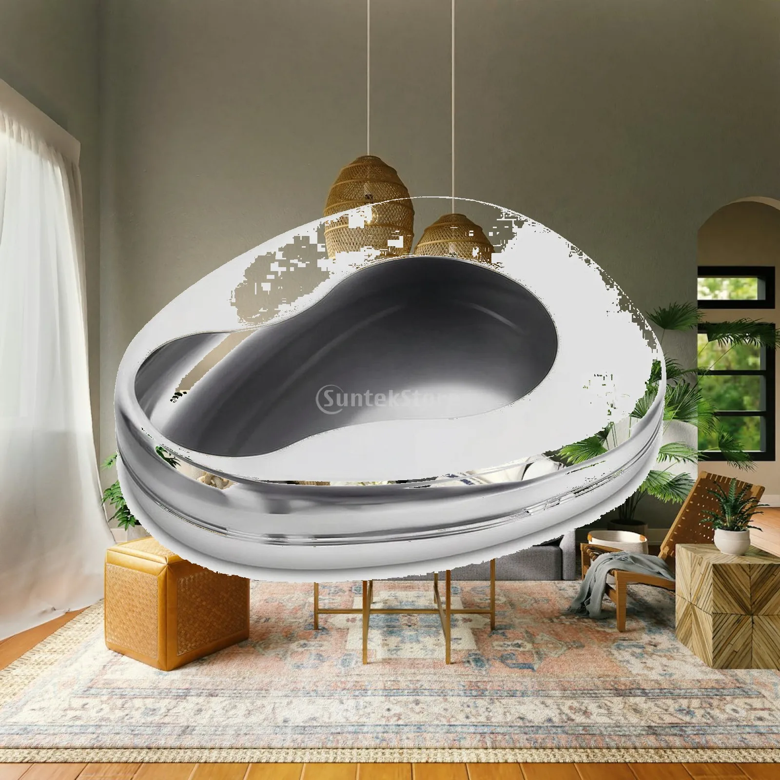 Bedside Bedpan Slim-Profile Stainless Steel Bedpan Kidney-Shaped Bowl Medical Vessel Heavy-Duty for Bedridden Patients