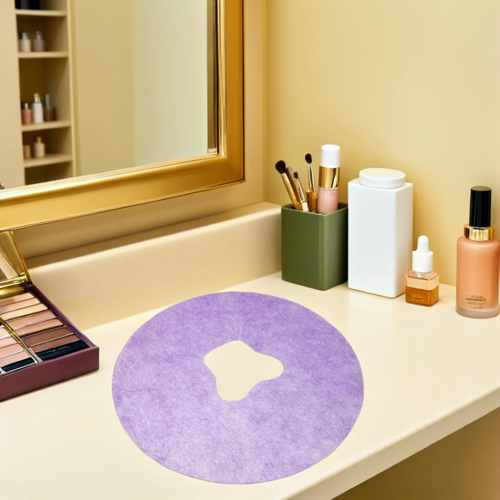 

400pcs 11 Inch Purple Disposable Non-Woven Massage Table Face Covers Spa Salon Beauty Couch Hole Towel For Massage Supplies