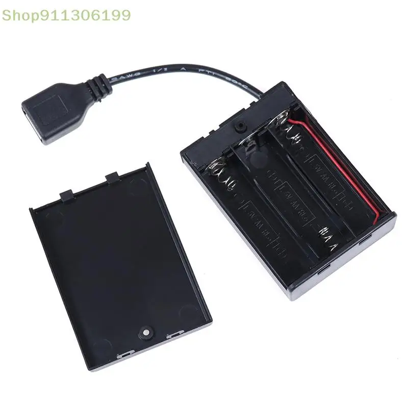 1pcs Safe And Durable 3*AA 65x45x15mm Battery Case With USB Port For Building Blocks LED Light Kit With Switch