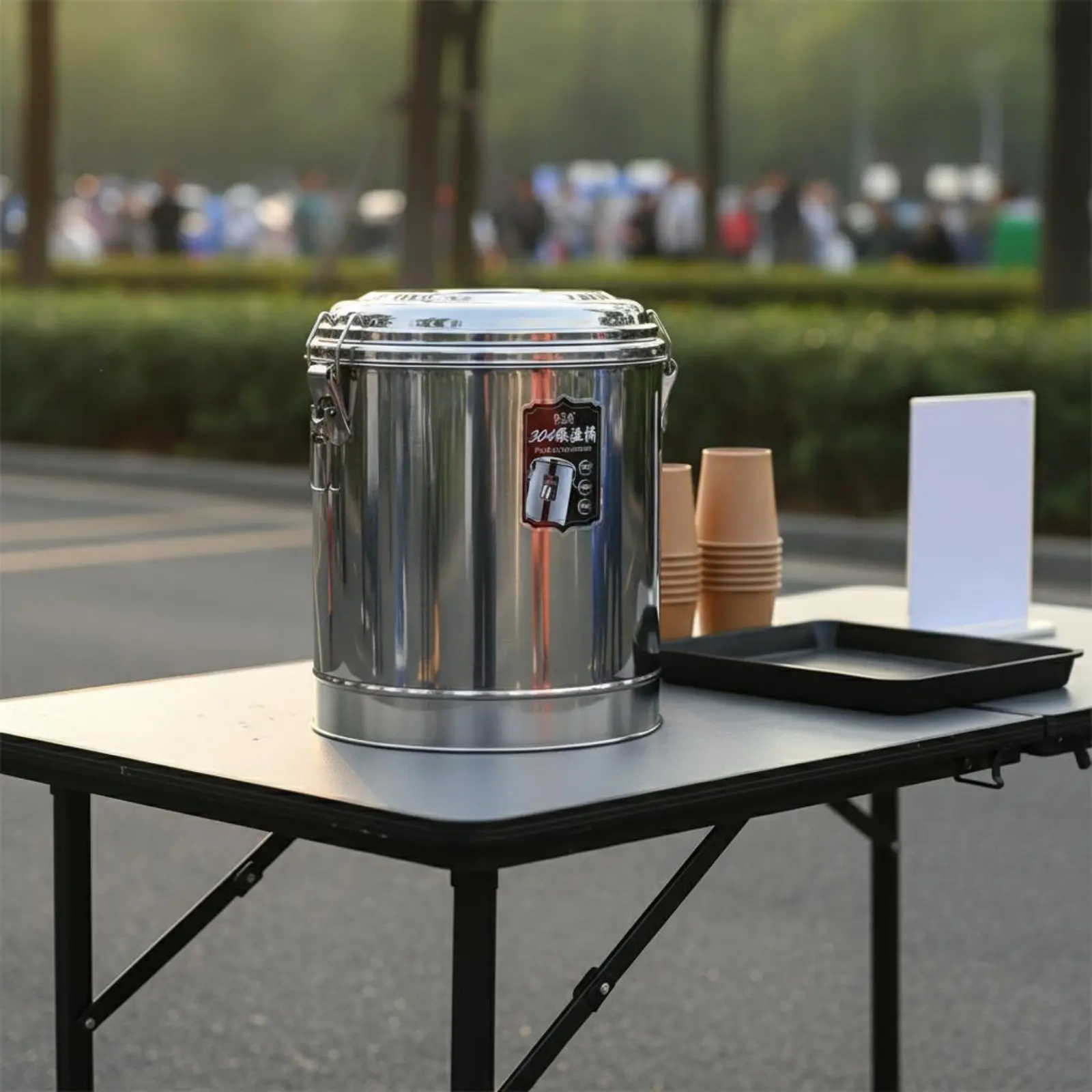 

Large Capacity Thermal Food Container Versatile Stainless Steel Thermal Barrel Professional Soup Container Easy to Carry