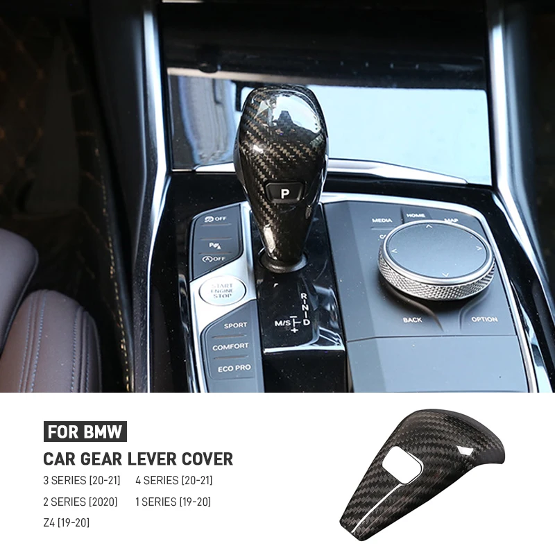 

Real Carbon Fiber For BMW 1 2 3 4 Series F40 G20 G21 G22 G23 G24 Z4 19-21 Car Centre Console Gear Knob Switch Sticker Cover Trim