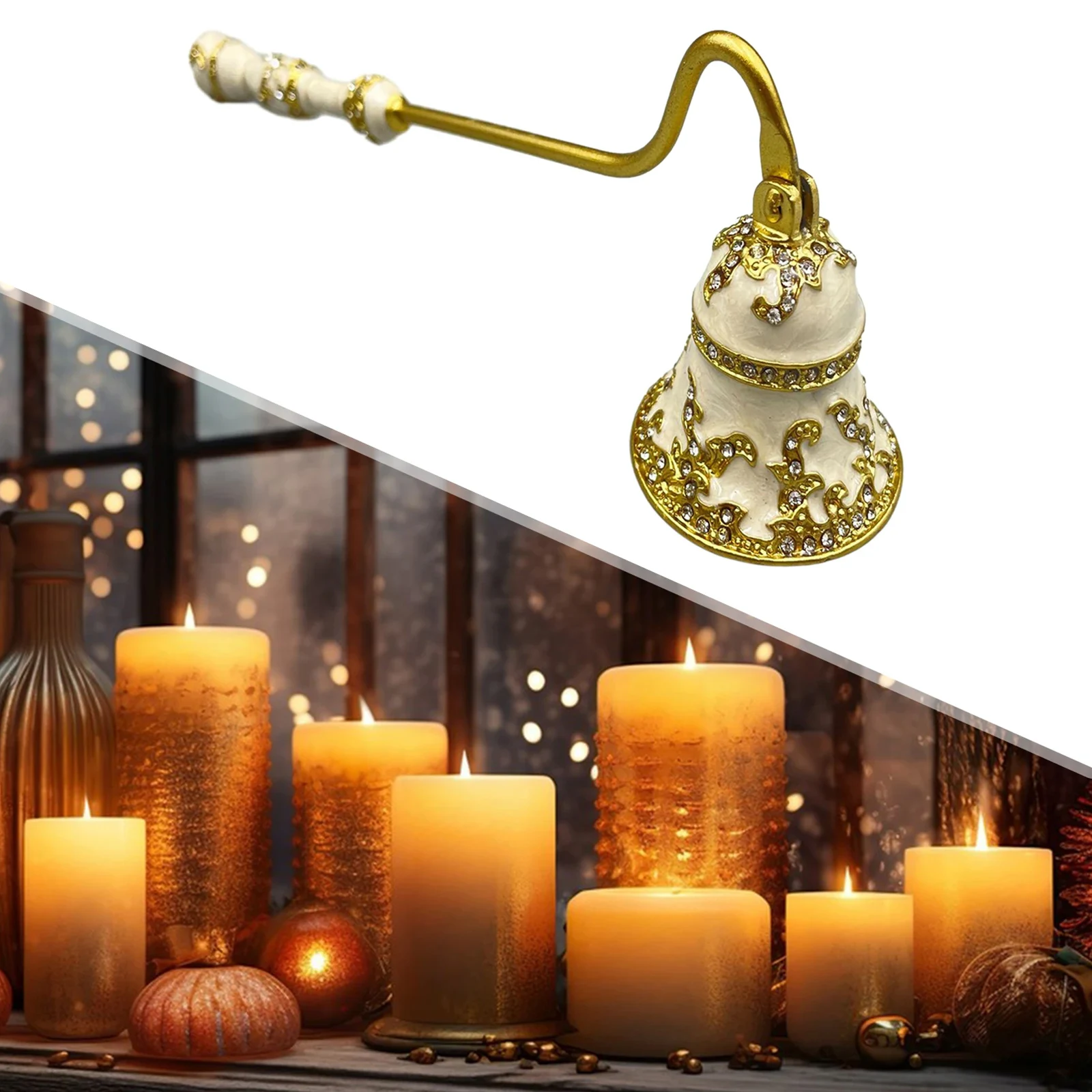 1PC Elegant Design Candle Snuffer with Long Handle Gift for Candle Lovers Practical Metal Candle Extinguishing Tool Home Decor