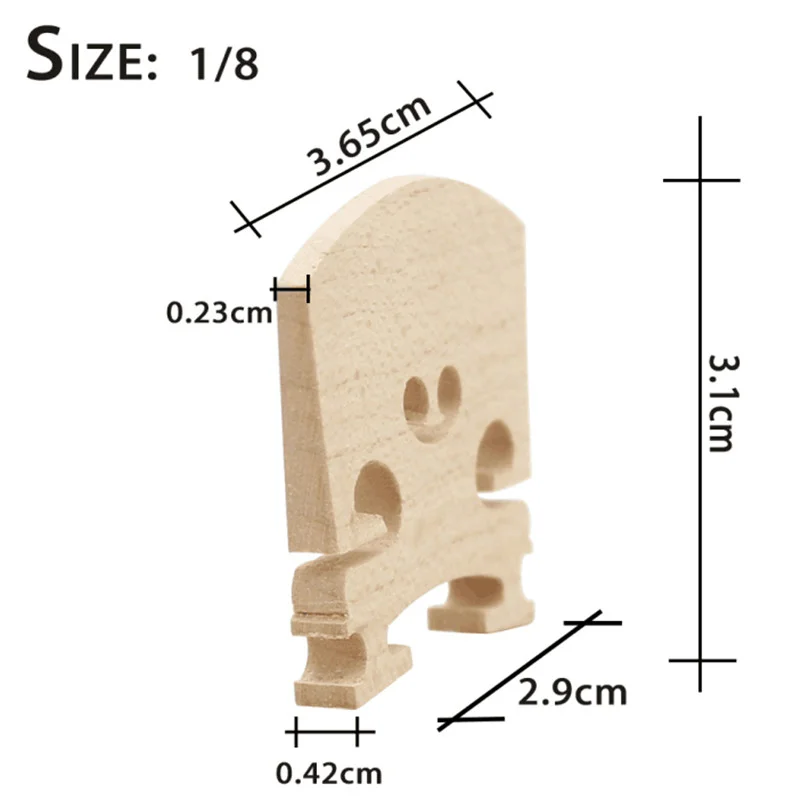 Hoge Kwaliteit Esdoorn Hout Regelmatige Akoestische Vioolbrug 1/8 & 1/4 & 1/2 & 3/4 & 4/4 Optionele Maten Duurzaam