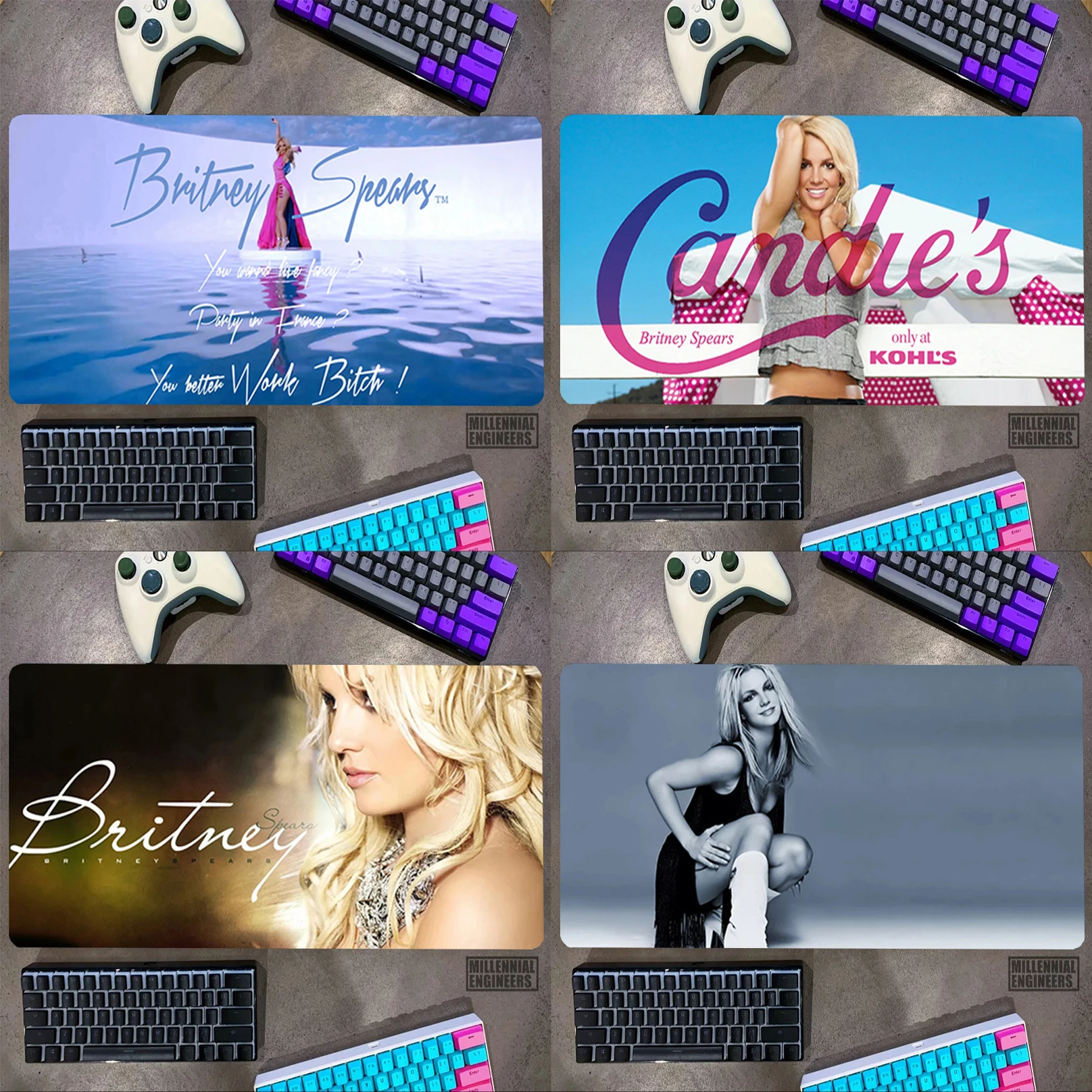 American Singer B-Britney S-Spears Mouse Pad Gaming Mats Mousepad Gamer Office Accessories Desk Mat Big Mousepepad Keyboard Xxl