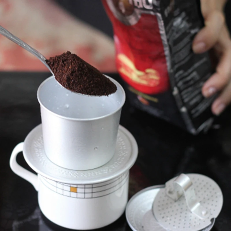 Portable Aluminum Vietnam Coffee Dripper Filter Coffee Maker High-Quality Refined Drip Zhongyuan Ice Coffee Filter Pot Tools