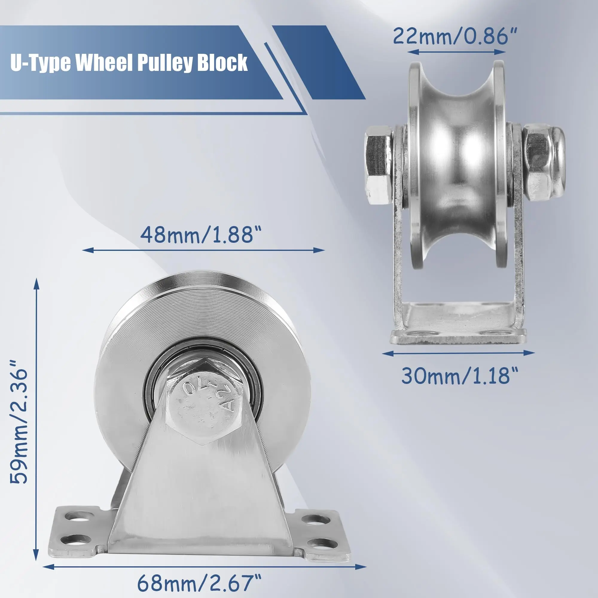 2pcs set Stainless Steel Pulley Block Exquisite Craft And Rustproof Block For Smooth Line Sliding