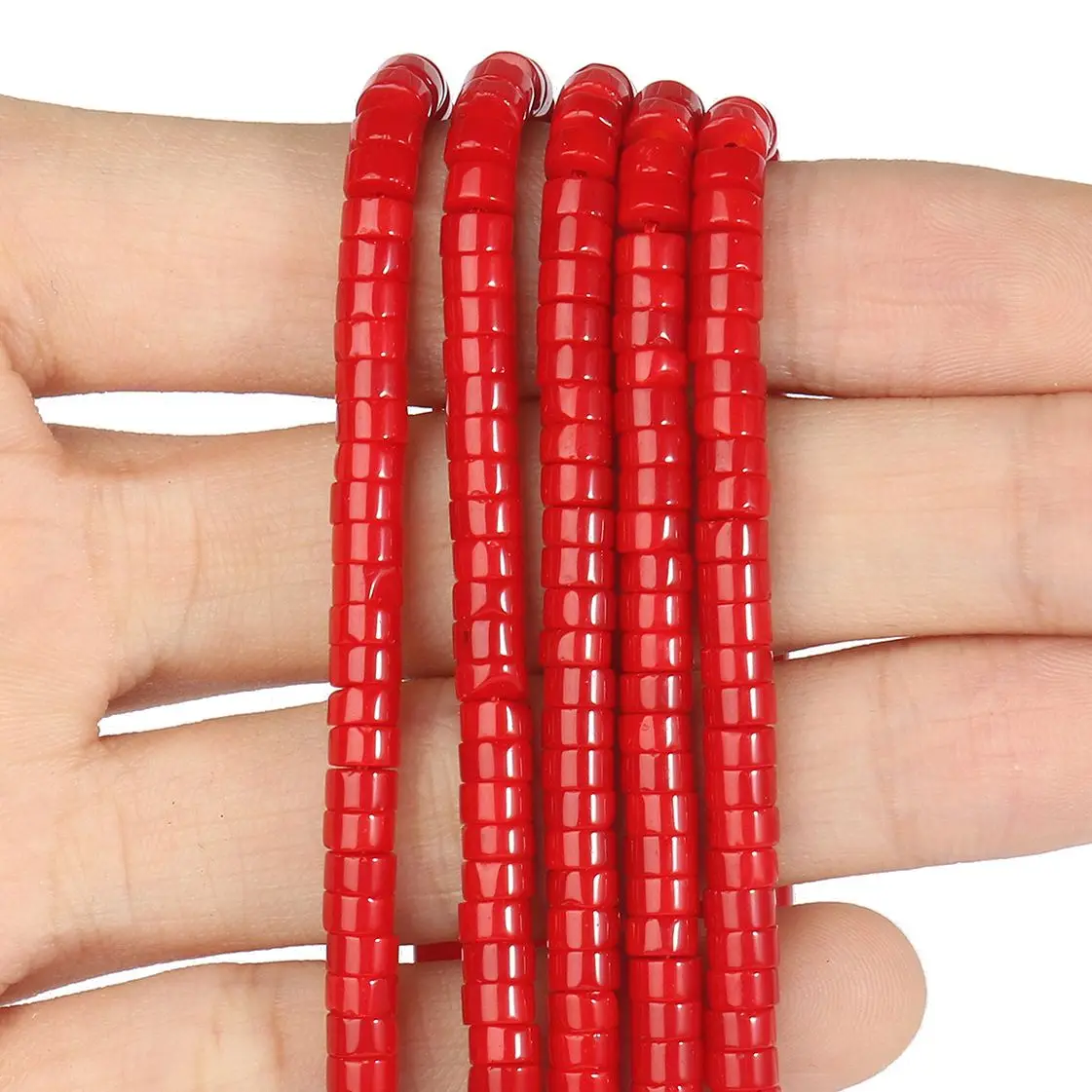 Natural Stone Rondelle Bead 4x2mm Red Coral Jades Flat Round Disc Beads for Jewelry Making DIY Bracelet Acessories 15\'\'