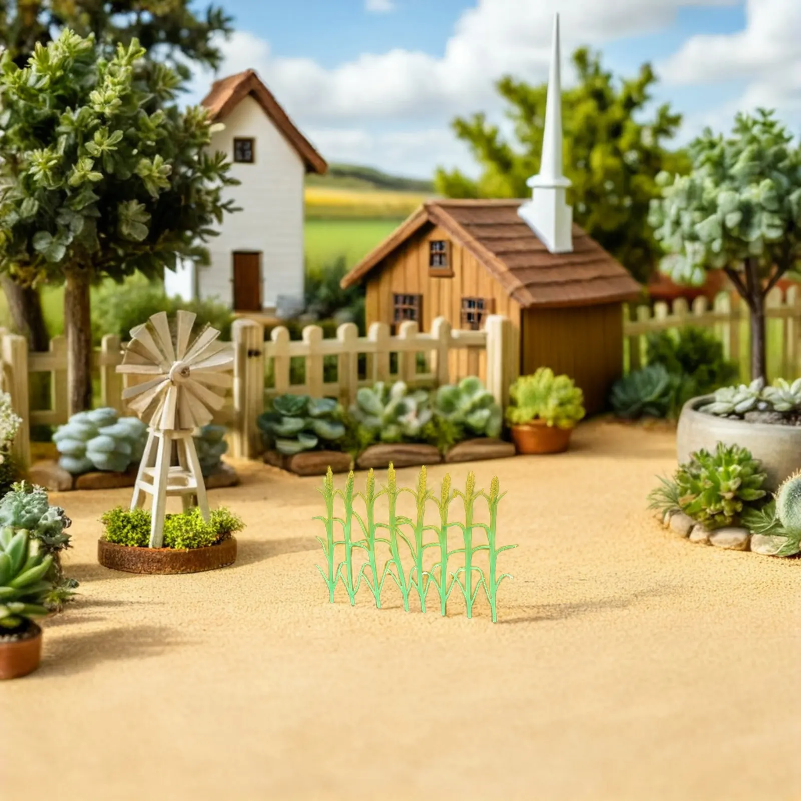 

8Pcs Bushy Wheat Grass Tufts Artificial Farm Scenery Plants for Diorama Railway Layout Wargaming Terrain Educational Projects
