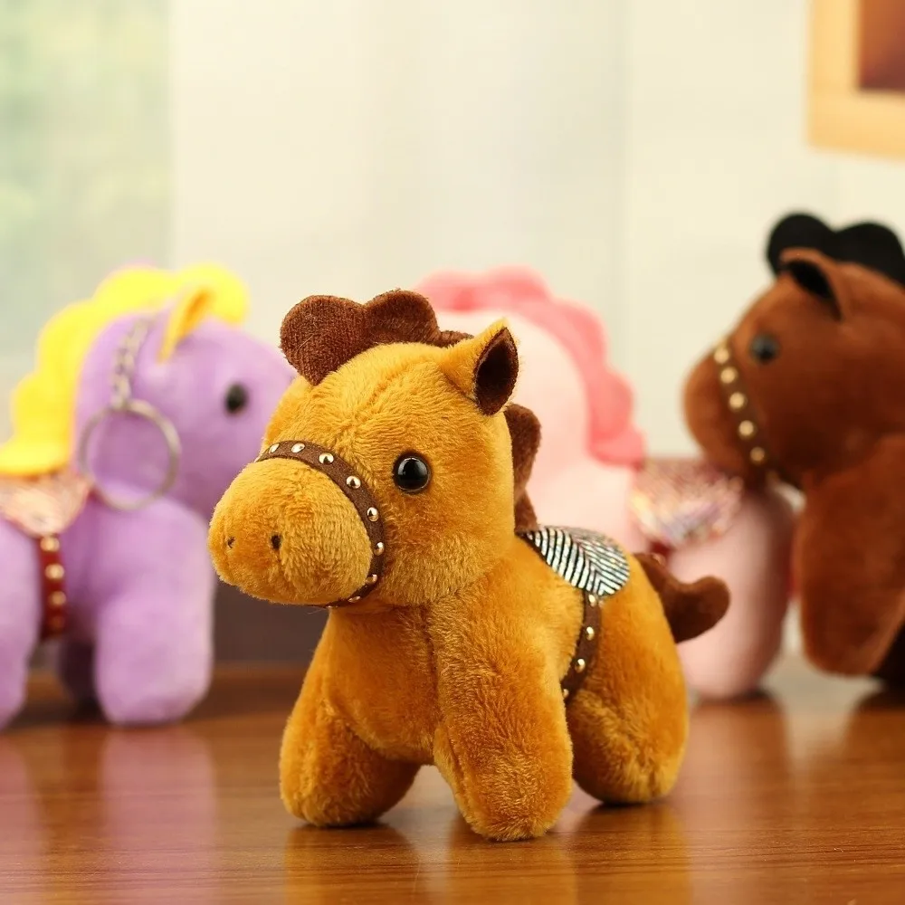 Cartoon pony hanger mascotte pop Chinese stijl pluche paard sleutelhanger ros pop rugzak hanger knuffeldier sleutelhanger