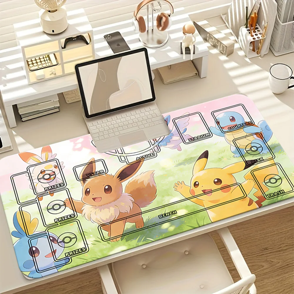 

Pokemon Eevee Pikachu Sakura TCG Playmat Large Gaming Mouse Pad Desk Mat