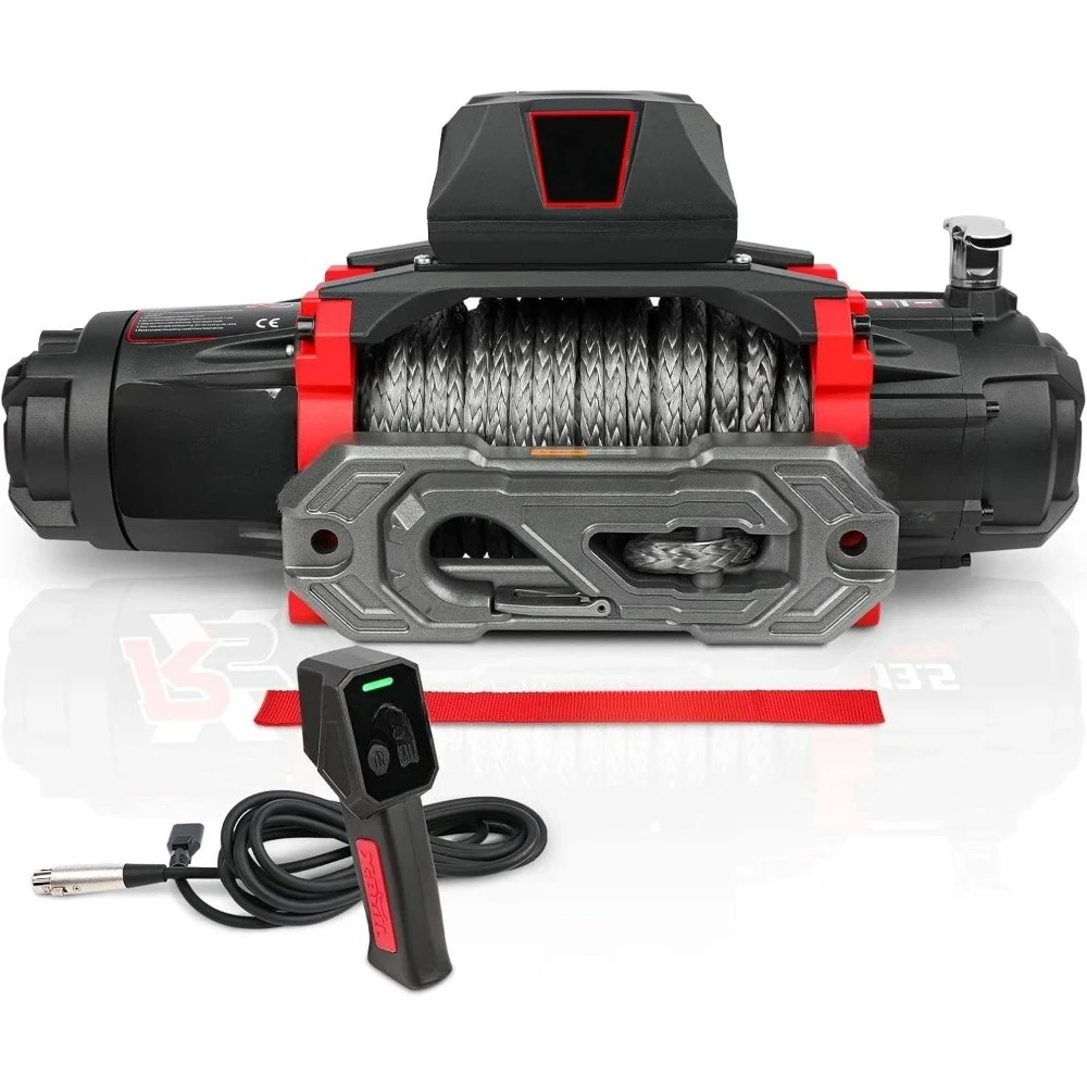 ترقية جديدة-Winch-13500 رطل. ونش كهربائي بسعة تحميل - طاقة تيار مستمر 12 فولت لشاحنة القطر على الطرق الوعرة، 2 في 1 لاسلكي - جودة عالية #1