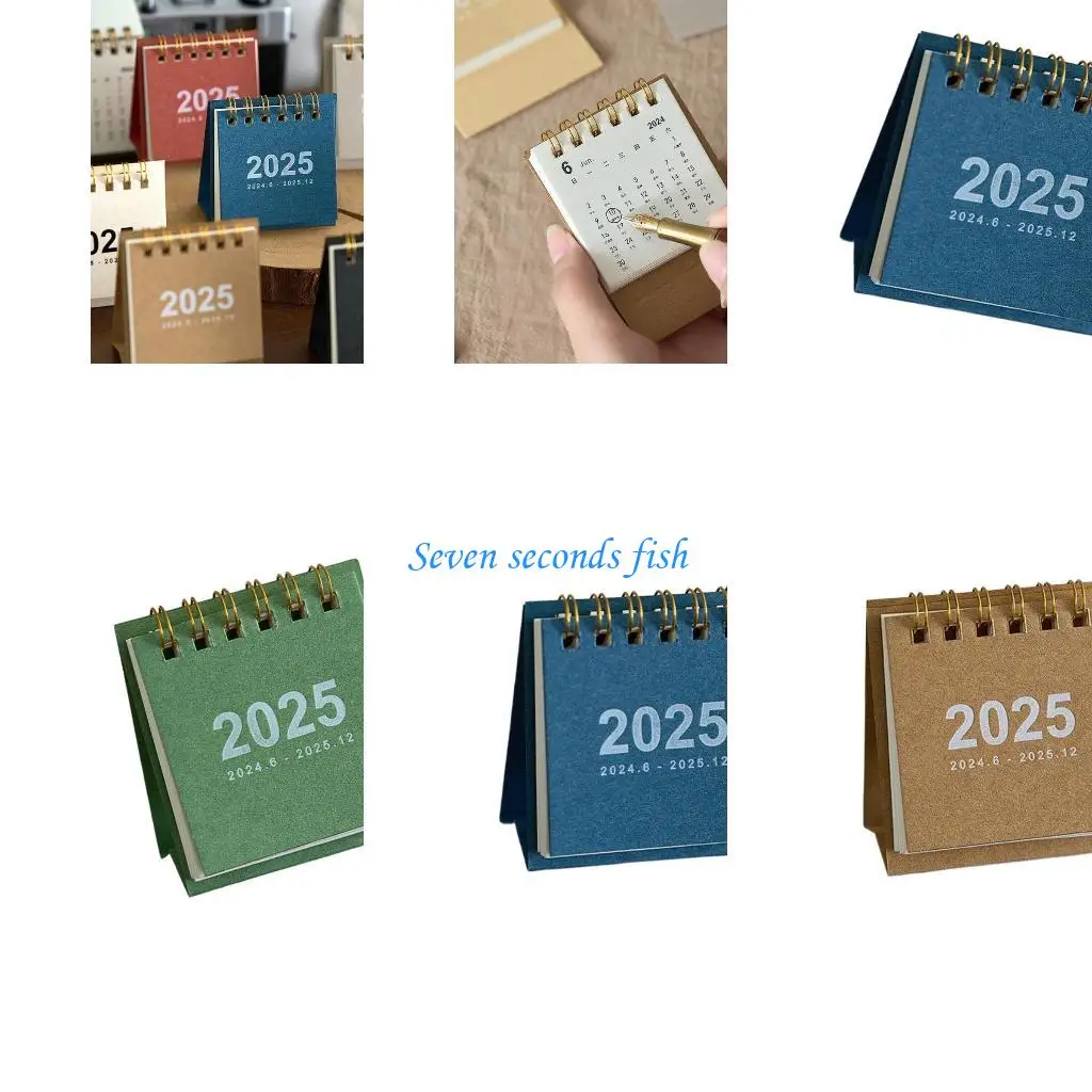 

L74B 2025 Desk Calendar Twin-Wire Binding Calendar Pocket Calendar Standing Calendar Desktop Calendar Small Calendar