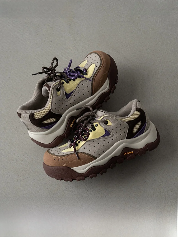 

Brown Hiking oes Men's Autumn Winter Outdoor Dad oes Donkey Thi Bot Heightening Sports oes Women's Faion Casual ...