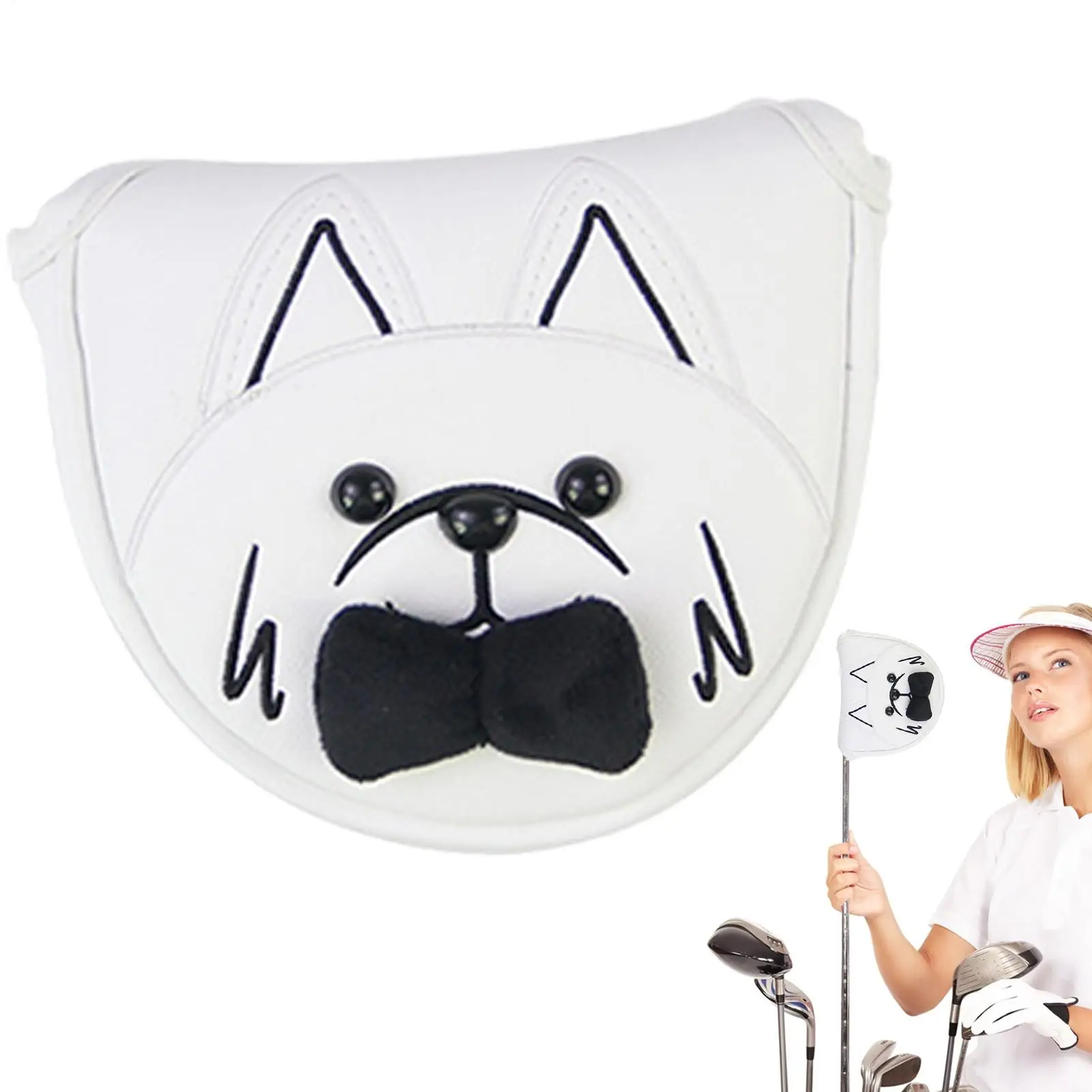 

Головной убор для гольфа, чехол для головы для гольфа, полукруглая прямая клюшка, защита из искусственной кожи, магнитная застежка, мягкая защита для гольф-клуба