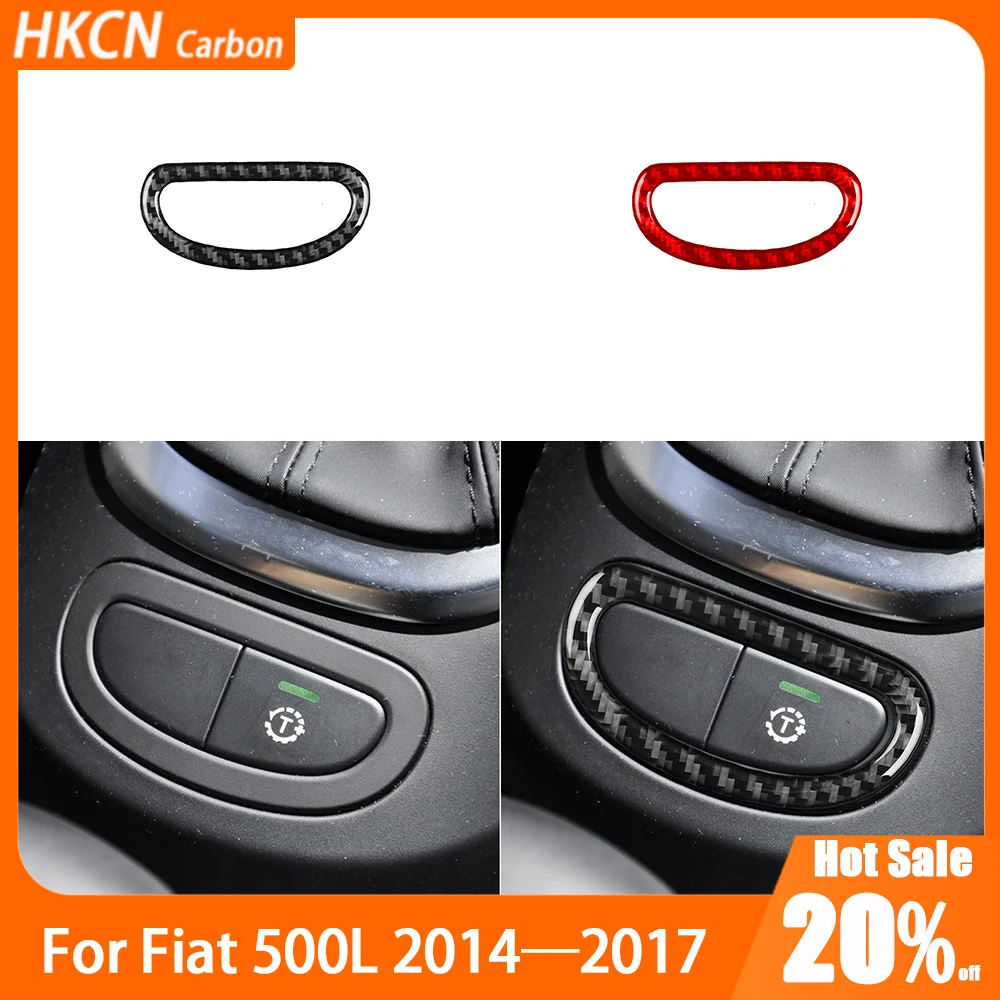 

Carbon Fiber Center Console Swtich Outer Frame Car Accessories Interior Cover Trim Sticker Modification For Fiat 500L 2014—2017