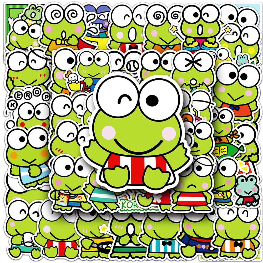 10/30/50pcs Cute Cartoon Kero Kero Keroppi Stickers for Kid Toy DIY Scrapbook Stationery Phone Laptop Kawaii Girls Decal Sticker