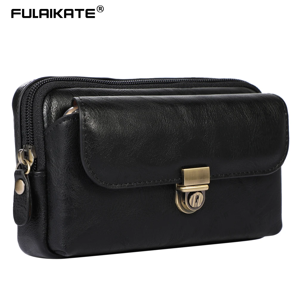 

FULAIKATE-Mobile Phone Waist Bag, Large Capacity, Classic Zipper, iPhone 13 Pro Max, Universal Pouch for Samsung S30 Plus, 7.2"