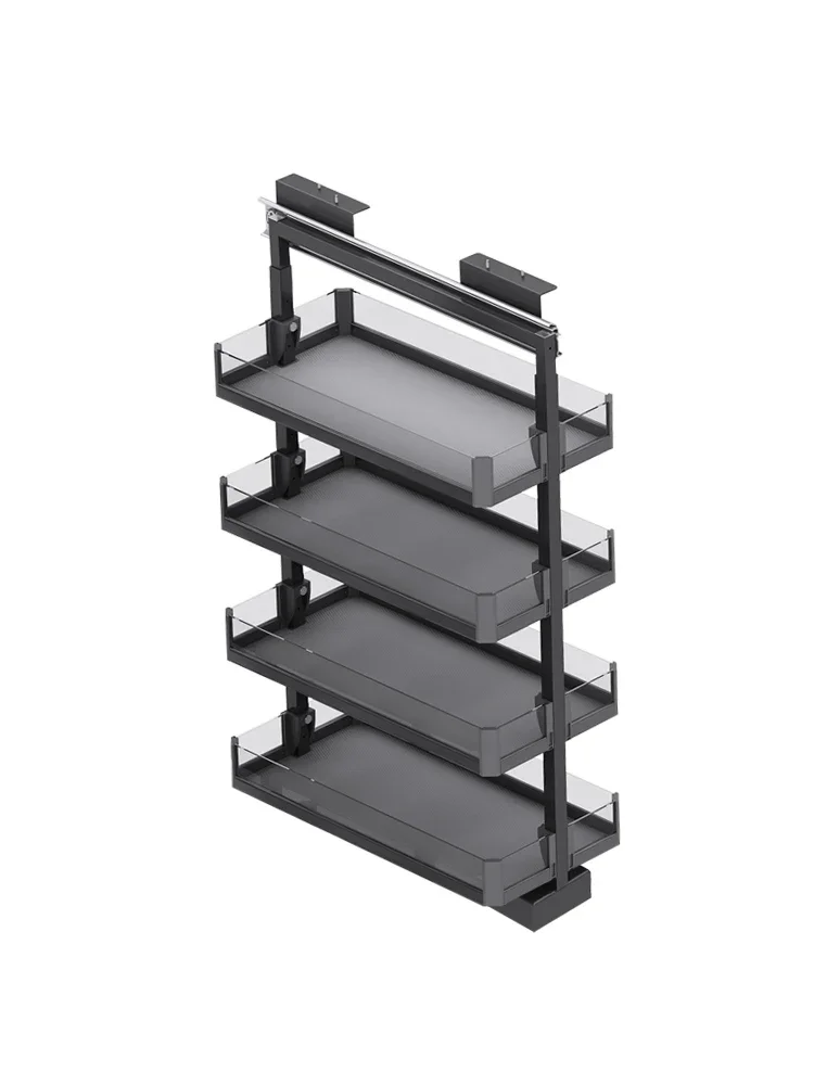 Kitchen cabinets raised and deepened, pull-out basket island table drawers, seasoning pull-out basket pots