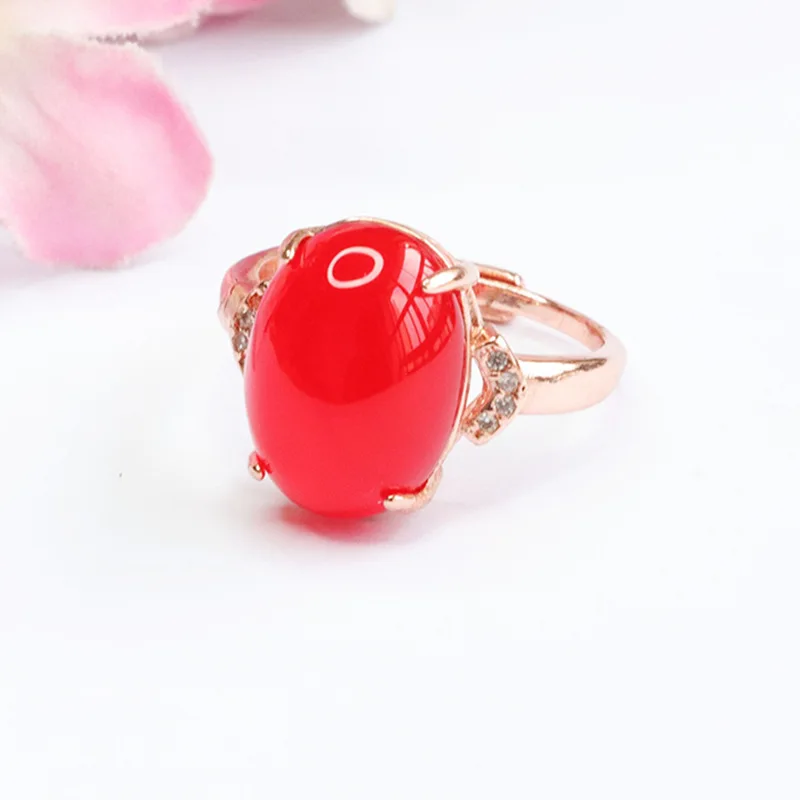 

Кольцо с натуральным агатом, кольцо с голубиной и халцедоном в придворном стиле