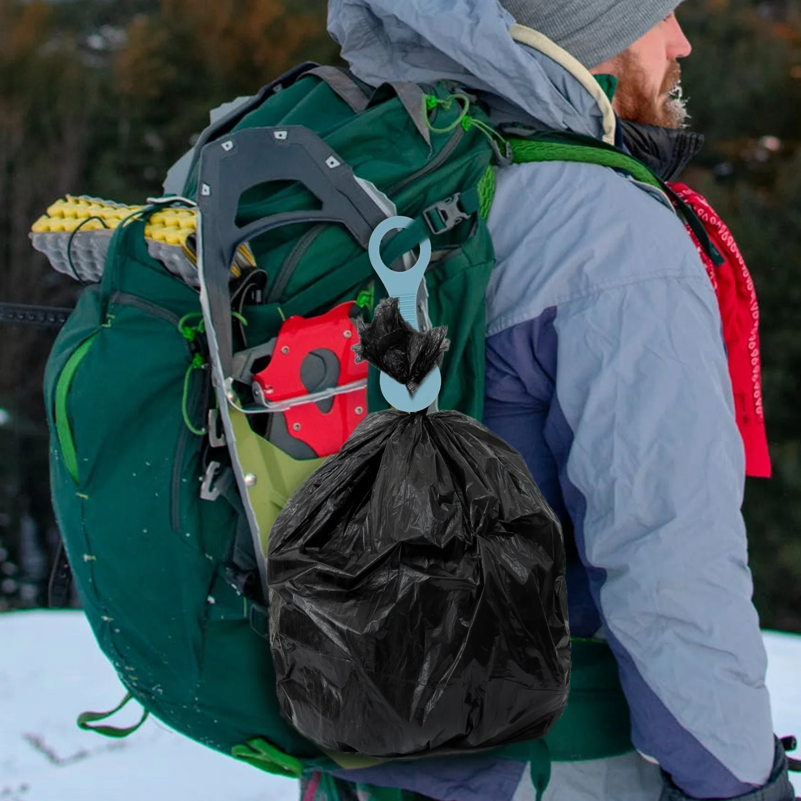 

3Pcs Pet Poop Bag Holder Clip Stylish Design Strong Grip for Dog Walking Supplies Multiple Bags Outdoor Use Blue