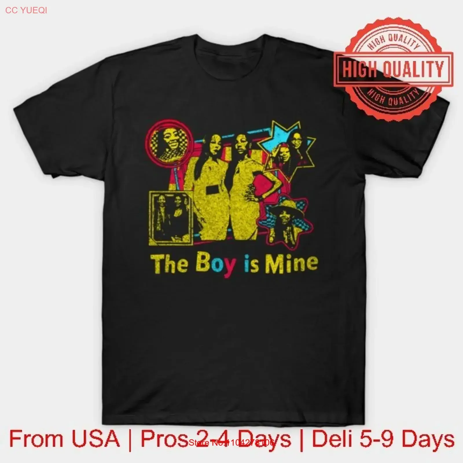The Boy Is Mine Monica Brandy T Shirt Casual Streetwear long or short sleeves vintage Washed Top For Everyday Wear Stretched