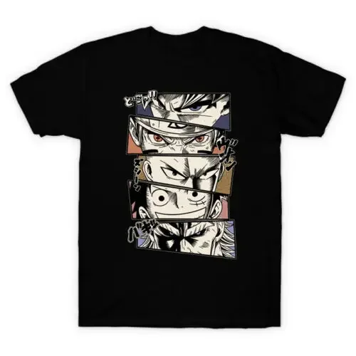 Anime Shounen Legends Son Sataima Luffy All Might Black T-Shirt Cotton Tshirt Hip Hop Tees Harajuku Streetwear