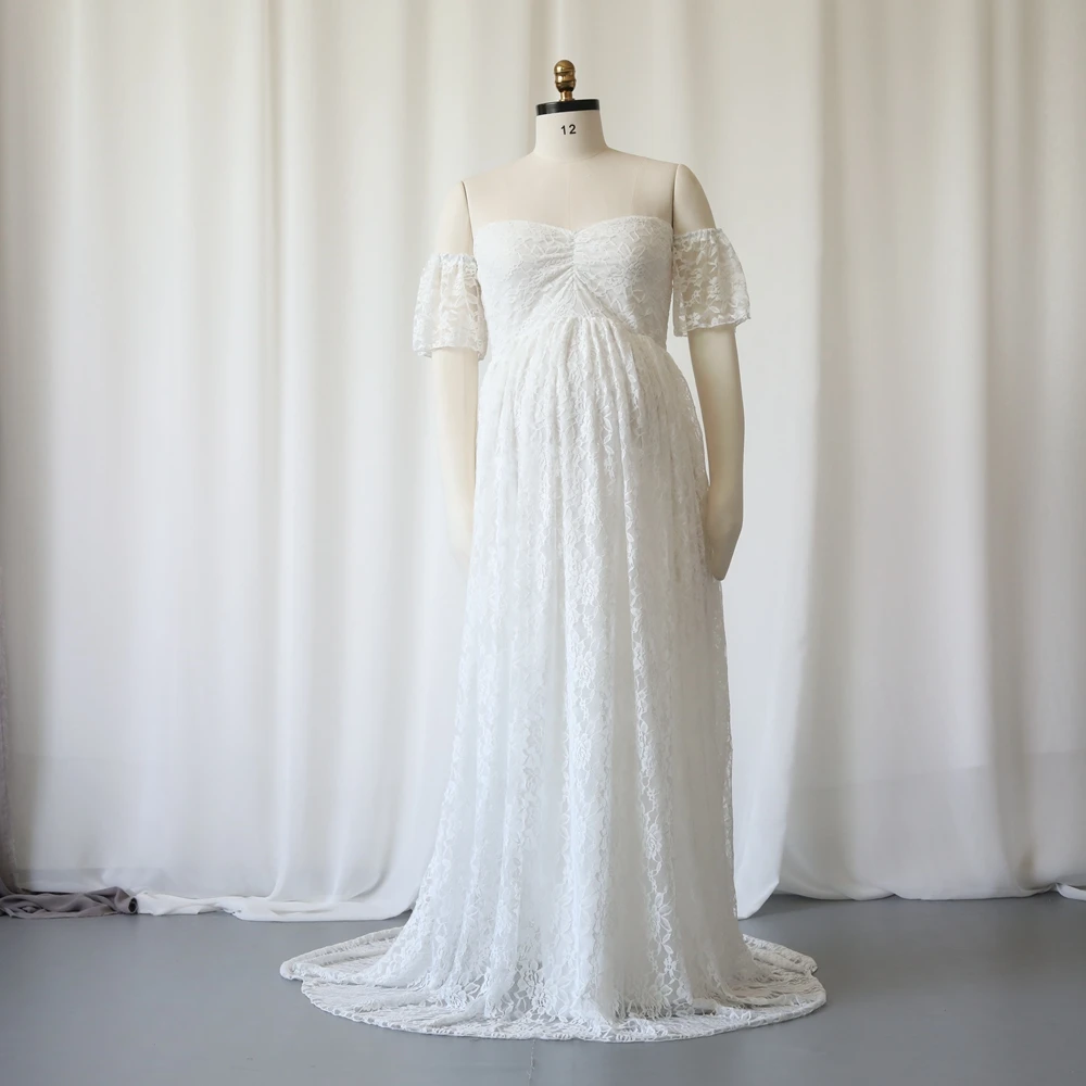 Vestidos de encaje para sesión de fotos de maternidad, vestido de noche para mujeres embarazadas, traje de fiesta de revelación de género, Baby Shower, fotografía de embarazo