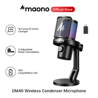 Micrófono USB inalámbrico Maono DM40 con cambiador de voz por IA, reducción de ruido, micrófono de condensador para juegos, transmisión en vivo, PC, laptop y grabación.