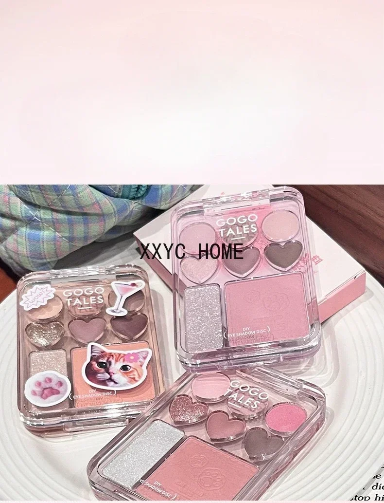 Gogotales Gogo Dance Love Heart Lidschattenplatte Blush Highlight Make-up-Palette Karamell Rosa Braun Erdfarbe