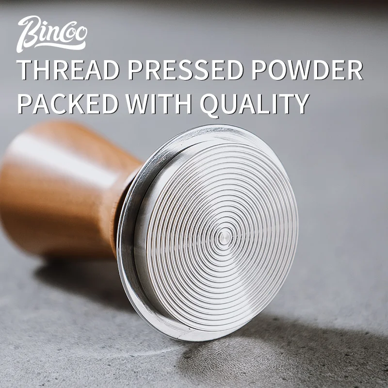 BINCOO Constant Pressure Coffee Tamper 51mm 58mm Espresso Ripple Tamper with Calibrated Spring Loaded Barista Powder Hammer Tool