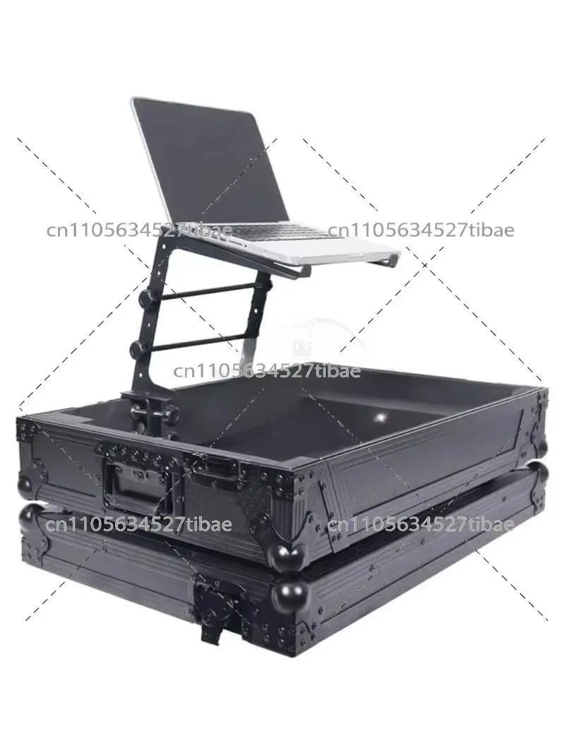 Portable DJ Computer Stand - Adjustable Height Laptop Riser, Folding Desktop DJ Equipment Rack for Dancing and Bar Events
