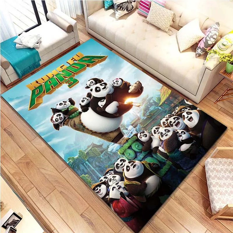 Kungfu Panda Cute Cartoon Living Room Carpets Non-slip Bedroom Rugs Mat Birthday Gift Mat Bedroom Decor Outdoor Rug Area Rug