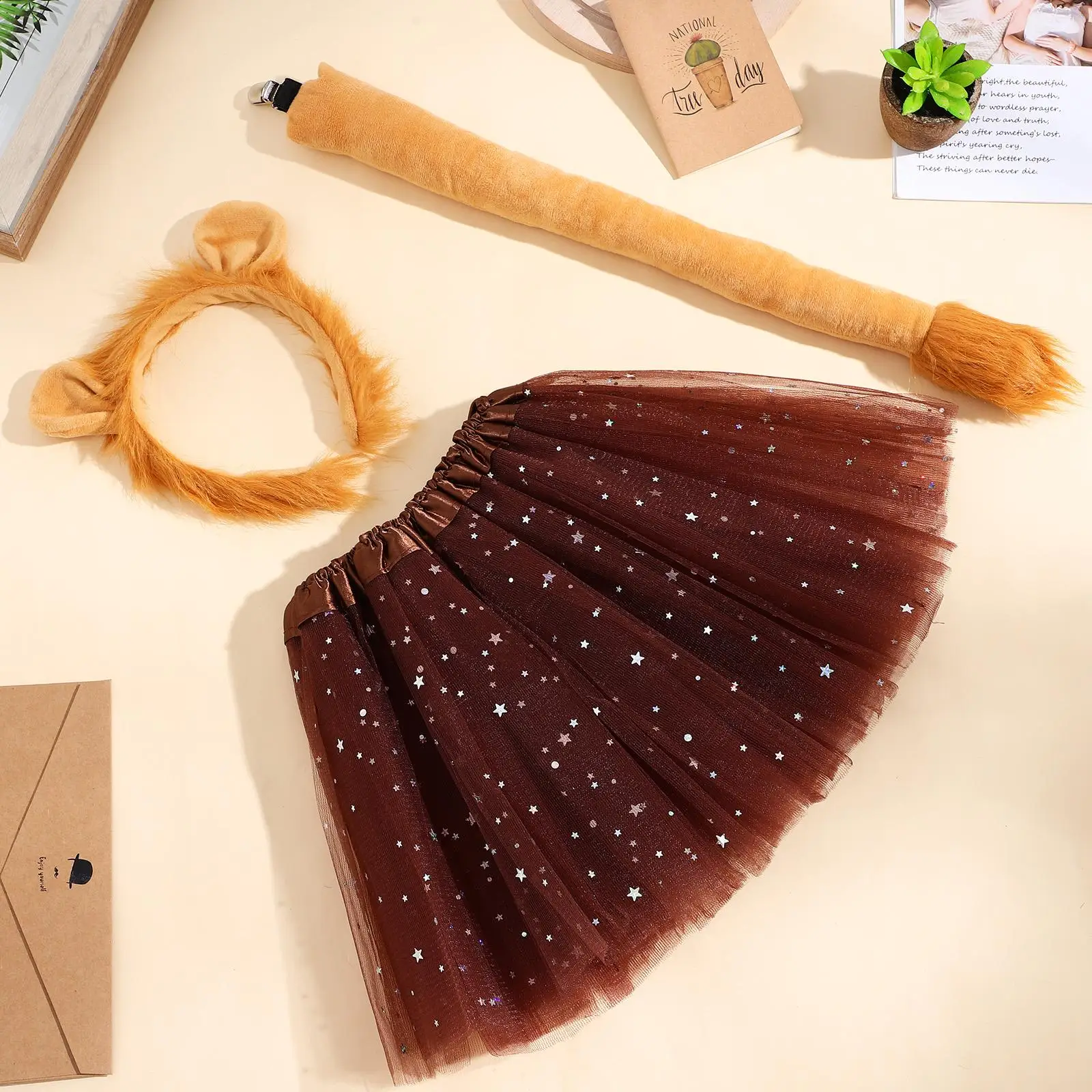 

Tail Lion Character Costume Dance Ears Faux Polyester Halloween Outfits for Toddler Girls