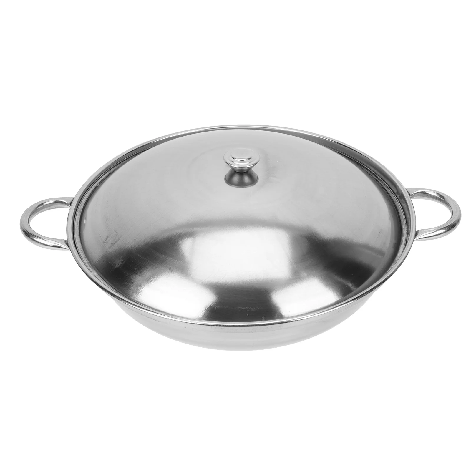 

Stainless Steel Griddle Cooking Utensil Pan Kitchen Cookware Reheating Pot Double Ear Everyday Cooking Pot Non Stick Utensils