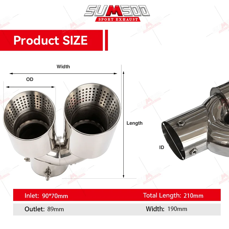 ER 1 Pair Upgrade Stainless Steel Exhaust Tips For BMW G20 G21 340 G23 440 G42 240i car accsesories Nozzle for muffler