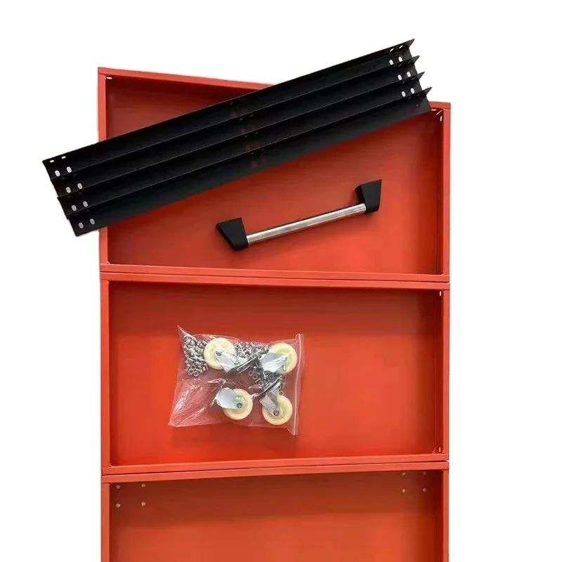 Warehouse 4 Layers Corrosion Resistant Storage Tool Cabinet Silver OEM Customized Steel Store Surface Environmental Color Accept