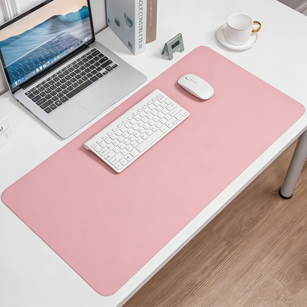 Anti-Slip Larger XXXL Solid Pink Desk Mat Art Design Waterproof Table Game Layout for Office Keyboard Mouse Pads Accessories