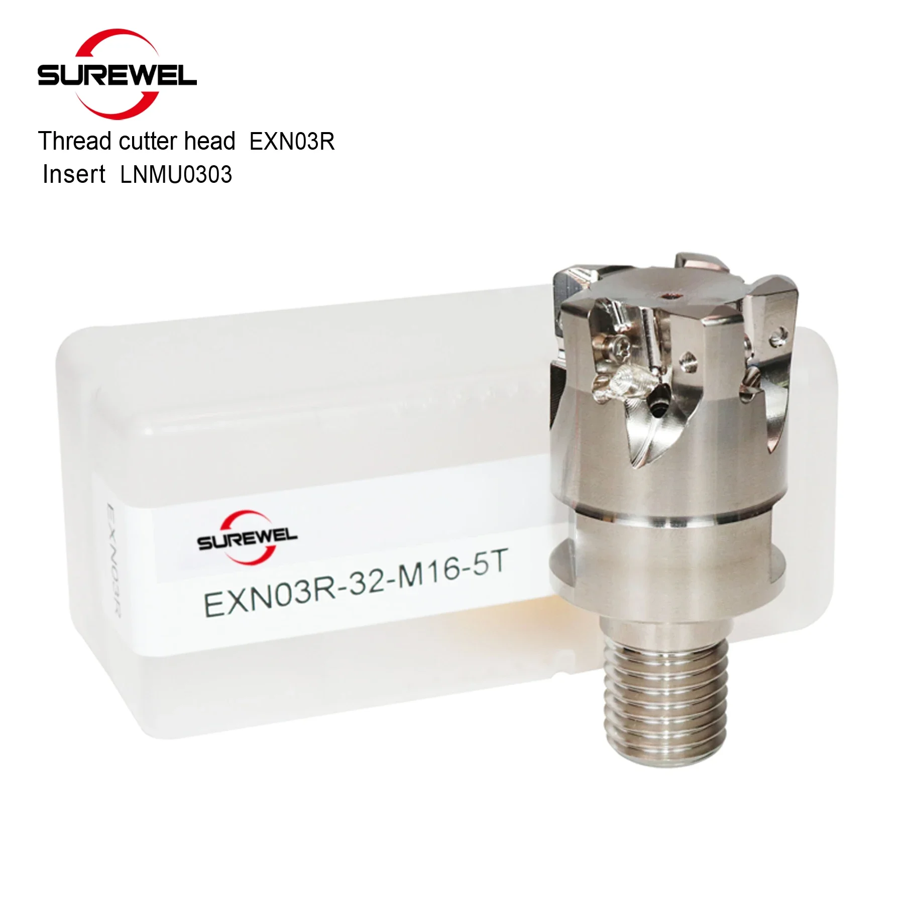 CNC Modular Type Milling Cutter hi-feed milling EXN03R-32-M16 Thread Locking Teeth Type Cutter Head Fit Insert LNMU030310ER