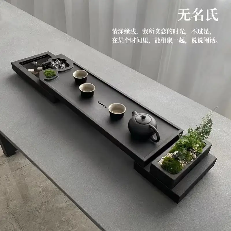 Desk Stone Serving Tea Tray Valet Luxury Pu Erh Tea Tray Water Absorbed Living Room Bandejas Luxo Office Accessory YY50TT