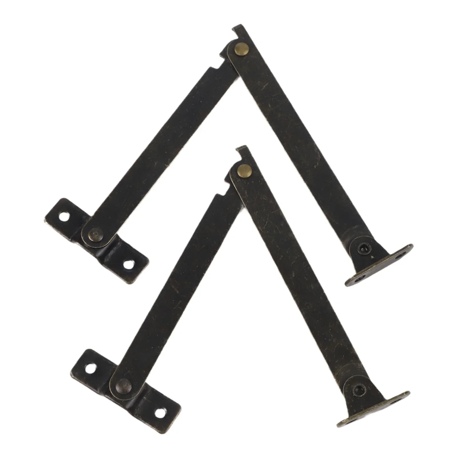 2x Metal Lid Support Hinges Storage Cabinet Antique Folding Table Hinge Lift Up Flap Wooden Furniture Fittings Hardware
