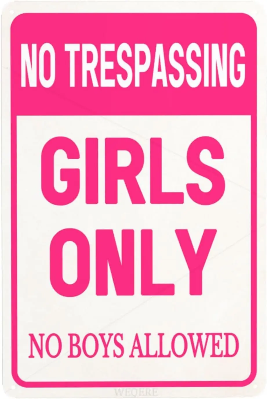 No Trespassing Girls Only No Boys Allowed Vintage Metal Tin Sign, Poster Signs for Home Women Bar Man Cave Accessories Bedroo