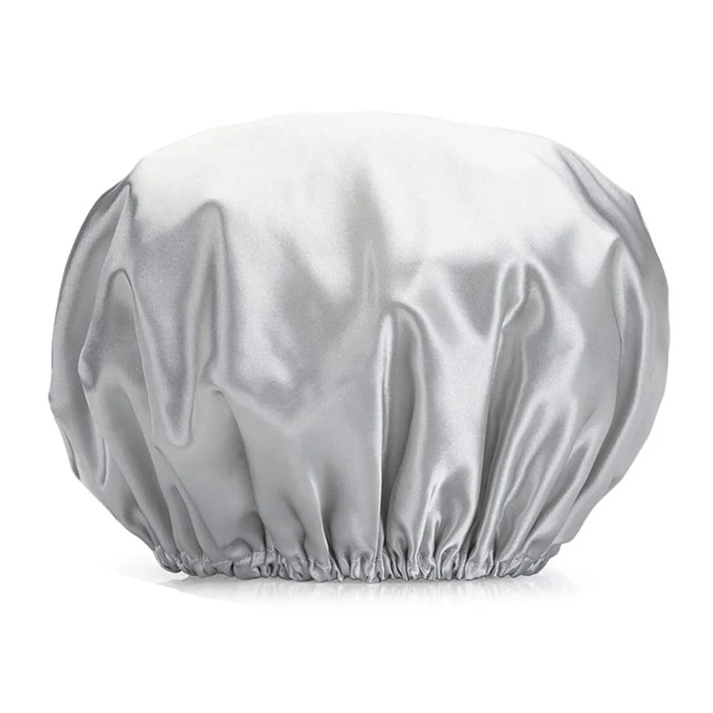Reusable Shower Cap Reusable Double Layers Waterproof Bathing Shower Hat For Long Hair