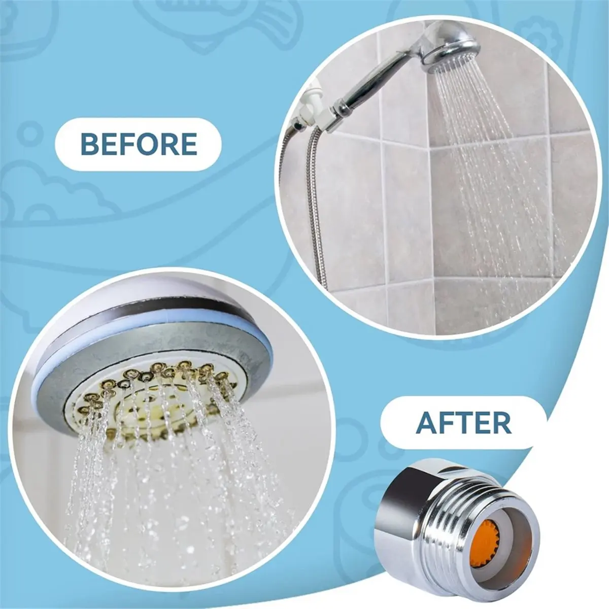 ABYA 7-Piece Shower Water Saver Set - 1/2