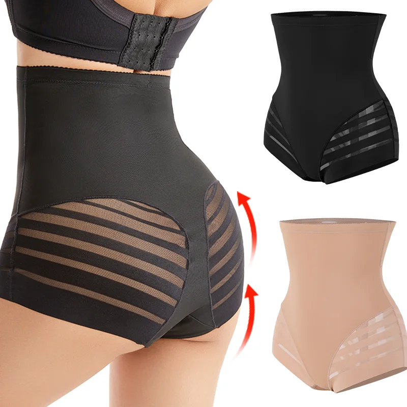 

Women Strip Lace Shaping Panties Seamless High Waist Body Shaper Butt Lifter Underpant Tummy Control Non-rolling Underwear