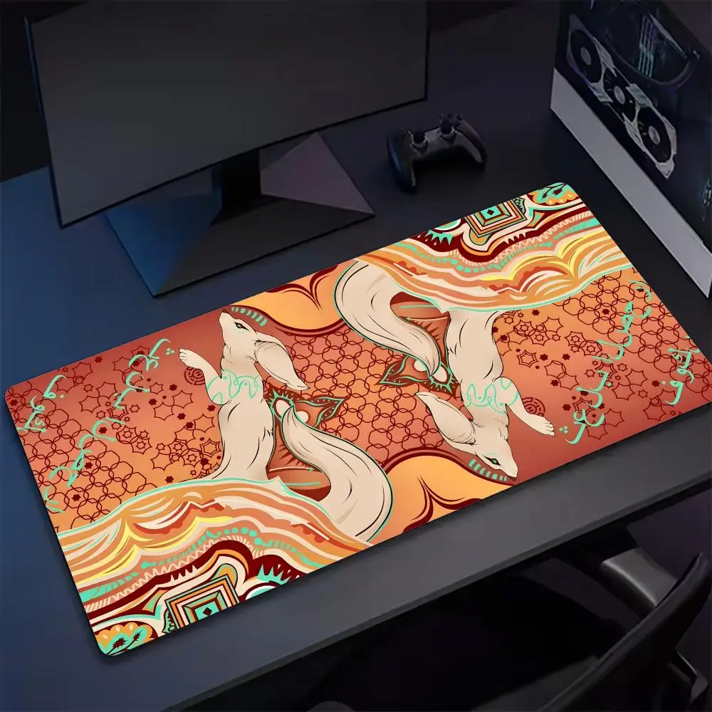 CS2 Desert Fox Skin Mouse Pad Tapetes de Mesa Teclado, Borracha Kawai, Tapete de Mesa Antiderrapante, XXL90x40cm