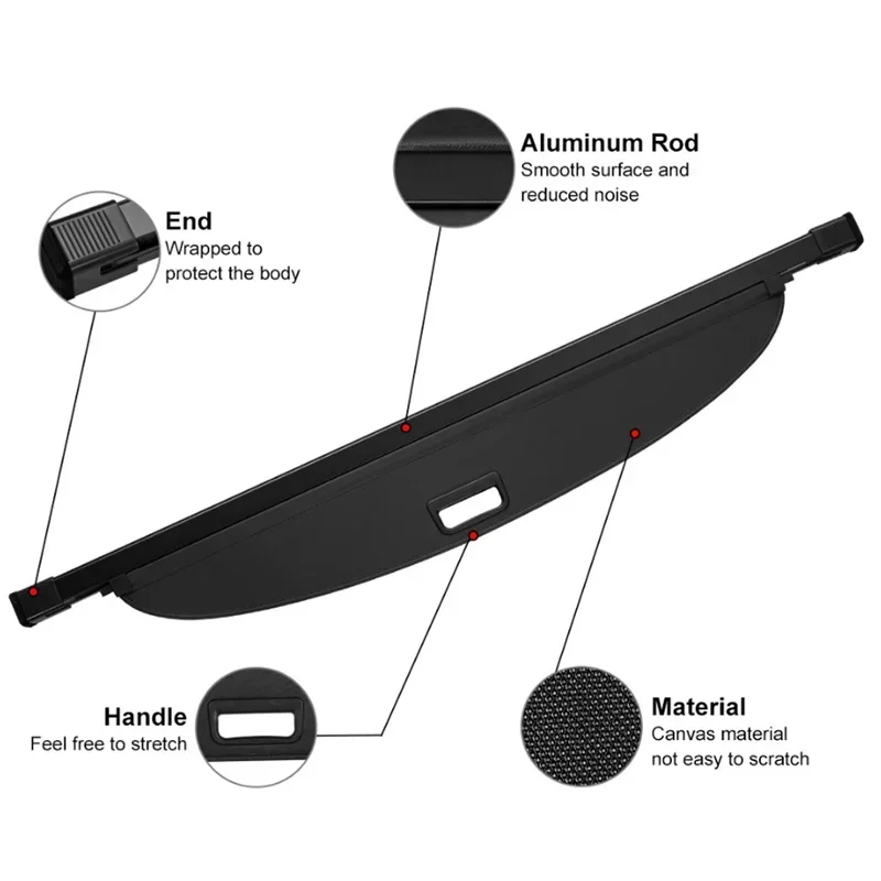 Rear Cargo Cover For Honda CR-Z ZF1 ZF2 2011 2012 2013 2014 2015 2016 Car Trunk Luggage Curtain Retractable Shielding Auto Parts